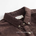 Men's Coffee Color Corduroy Shirt Jacket